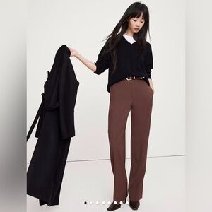 BANANA REPUBLIC High-Rise Modern Straight Italian Wool Pant- Espresso Brown (2P)